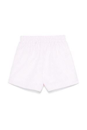 Shorts junior in popeline di cotone bianco e rosa FENDI KIDS | JFF358ATRDF1QYC